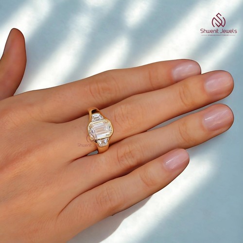5ct emerald cut lab - emerald,